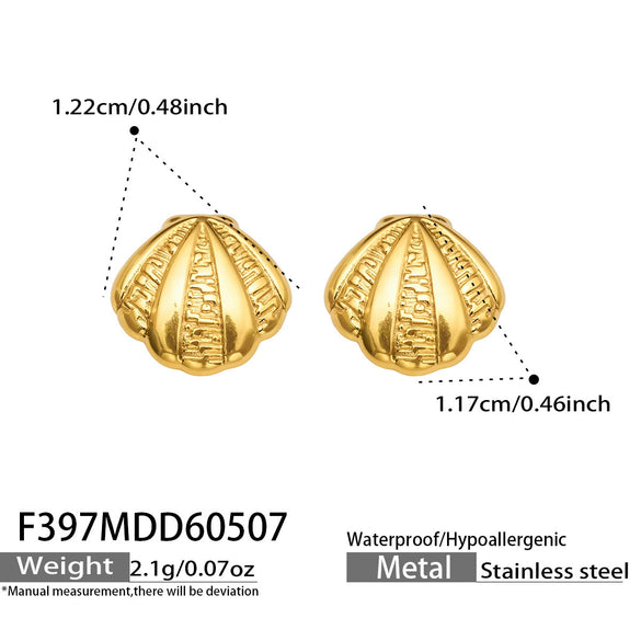 Wholesale 18K Gold Plated Geometric Stainless Steel Earrings For Women Retro Simple Niche Style