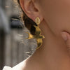 Wholesale 18K Gold Plated 316L Stainless Steel Geometric Swallow Leaf Earrings With Zircon Inlay For Women