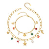 Wholesale 18K Gold Plated 316L Stainless Steel Ocean Element Necklace And Anklet Set For Women Light Luxury Style