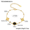 Wholesale 18K Gold Plated Stainless Steel And Glass Cross Clip Bead Chain Oval Edge Faceted Stone Jewelry Set For Women