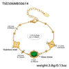 Wholesale 18K Gold Plated Stainless Steel And Glass Cross Clip Bead Chain Oval Edge Faceted Stone Jewelry Set For Women