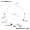 Wholesale 18K Gold Plated Stainless Steel And Glass Cross Clip Bead Chain Oval Edge Faceted Stone Jewelry Set For Women