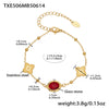 Wholesale 18K Gold Plated Stainless Steel And Glass Cross Clip Bead Chain Oval Edge Faceted Stone Jewelry Set For Women