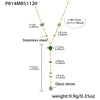 Wholesale 18K Gold Plated Stainless Steel And Glass Cross Clip Bead Chain Oval Edge Faceted Stone Jewelry Set For Women