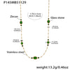 Wholesale 18K Gold Plated Stainless Steel And Glass Cross Clip Bead Chain Oval Edge Faceted Stone Jewelry Set For Women