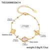 Wholesale 18K Gold Plated Stainless Steel And Glass Cross Clip Bead Chain Oval Edge Faceted Stone Jewelry Set For Women