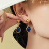 Wholesale 18K Gold Plated Stainless Steel And Glass Cross Clip Bead Chain Oval Edge Faceted Stone Jewelry Set For Women