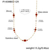 Wholesale 18K Gold Plated Stainless Steel And Glass Cross Clip Bead Chain Oval Edge Faceted Stone Jewelry Set For Women