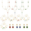 Wholesale 18K Gold Plated Stainless Steel And Glass Cross Clip Bead Chain Oval Edge Faceted Stone Jewelry Set For Women
