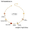 Wholesale 18K Gold Plated Stainless Steel And Glass Cross Clip Bead Chain Oval Edge Faceted Stone Jewelry Set For Women