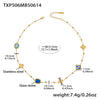 Wholesale 18K Gold Plated Stainless Steel And Glass Cross Clip Bead Chain Oval Edge Faceted Stone Jewelry Set For Women