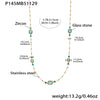 Wholesale 18K Gold Plated Stainless Steel And Glass Cross Clip Bead Chain Oval Edge Faceted Stone Jewelry Set For Women