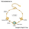 Wholesale 18K Gold Plated Stainless Steel And Glass Cross Clip Bead Chain Oval Edge Faceted Stone Jewelry Set For Women