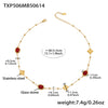 Wholesale 18K Gold Plated Stainless Steel And Glass Cross Clip Bead Chain Oval Edge Faceted Stone Jewelry Set For Women