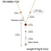 Wholesale 18K Gold Plated Stainless Steel And Glass Cross Clip Bead Chain Oval Edge Faceted Stone Jewelry Set For Women