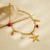Wholesale 18K Gold Plated Stainless Steel Animal Shaped Cross Chain Pendant Necklace For Women
