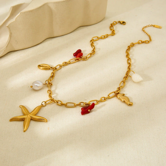 Wholesale 18K Gold Plated Stainless Steel Animal Shaped Cross Chain Pendant Necklace For Women