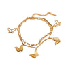Wholesale 18K Gold Plated Stainless Steel Butterfly Cross Bracelet For Women With Animal And Zodiac Patterns