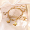 Wholesale 18K Gold Plated Stainless Steel Butterfly Cross Bracelet For Women With Animal And Zodiac Patterns