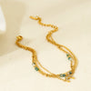 Wholesale 18K Gold Plated Stainless Steel Constellation Moon Pendant Multilayer Anklet For Women Luxury Jewelry