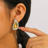 Wholesale 18K Gold Plated Stainless Steel Dropshaped Earrings For Women Fashion Creative Simple