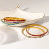 Wholesale 18K Gold Plated Stainless Steel Elastic Bracelet With Colorful Zircon Light Luxury Niche Jewelry