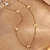 Wholesale 18K Gold Plated Stainless Steel Flower Bracelet And Necklace For Women