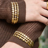 Wholesale 18K Gold Plated Stainless Steel Geometric Pattern Fine Ring Clasp Bracelet Set With 5A Zircon Full Diamond Accessories