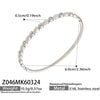 Wholesale 18K Gold Plated Stainless Steel Geometric Pattern Fine Ring Clasp Bracelet Set With 5A Zircon Full Diamond Accessories
