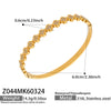 Wholesale 18K Gold Plated Stainless Steel Geometric Pattern Fine Ring Clasp Bracelet Set With 5A Zircon Full Diamond Accessories