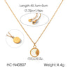 Wholesale 18K Gold Plated Stainless Steel Geometric Sun And Moon Necklace For Women