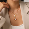 Wholesale 18K Gold Plated Stainless Steel Geometric Sun And Moon Necklace For Women