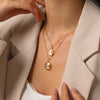 Wholesale 18K Gold Plated Stainless Steel Geometric Sun And Moon Necklace For Women