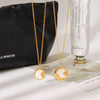 Wholesale 18K Gold Plated Stainless Steel Geometric Sun And Moon Necklace For Women