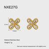 Wholesale 18K Gold Plated Stainless Steel Geometric Zircon Flower Earrings For Women