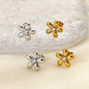 Wholesale 18K Gold Plated Stainless Steel Geometric Zircon Flower Earrings For Women