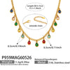 Wholesale 18K Gold Plated Stainless Steel Geometric Zircon Necklace For Women Light Luxury Style