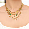Wholesale 18K Gold Plated Stainless Steel Geometric Zircon Necklace For Women Light Luxury Style