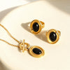 Wholesale 18K Gold Plated Stainless Steel Pendant Necklace And Bracelet Set For Women In Light Luxury Style