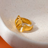Wholesale 18K Gold Plated Stainless Steel Wave Lotus Leaf Open Irregular Ring Women's Jewelry