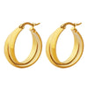 Wholesale 18K Gold Plated Titanium Steel Double Ushaped Personality Earrings For Women