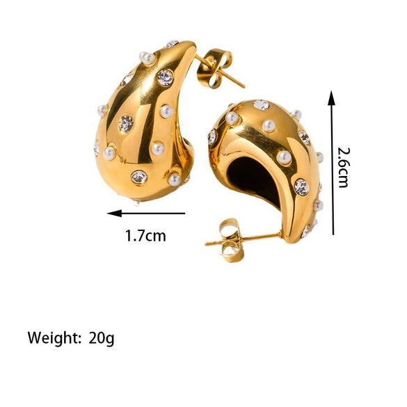 Wholesale 18K Gold Plated Titanium Steel Geometric Stud Earrings For Women