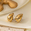 Wholesale 18K Gold Plated Titanium Steel Geometric Stud Earrings For Women