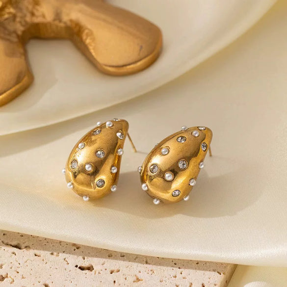 Wholesale 18K Gold Plated Titanium Steel Geometric Stud Earrings For Women