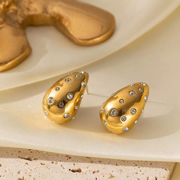 Wholesale 18K Gold Plated Titanium Steel Geometric Stud Earrings For Women