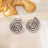 Wholesale 18K Gold Plated Titanium Steel Rotating Spiral Pattern Pendant Necklace And Earrings Set For Women