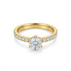 Wholesale 18K Gold Twotone Pig Stone Crown Pattern Electroplated Ring For Women