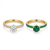 Wholesale 18K Gold Twotone Pig Stone Crown Pattern Electroplated Ring For Women