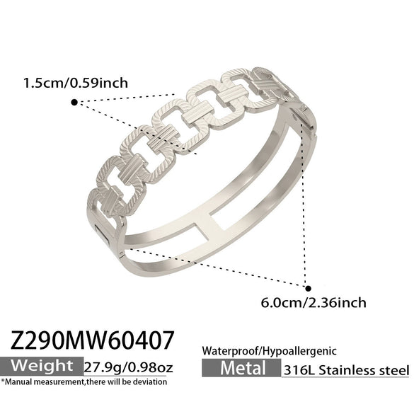 Wholesale 18K Goldplated Geometric Spiral Pattern Stainless Steel Bracelet For Women