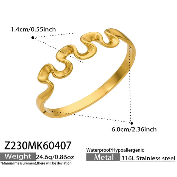 Wholesale 18K Goldplated Geometric Spiral Pattern Stainless Steel Bracelet For Women